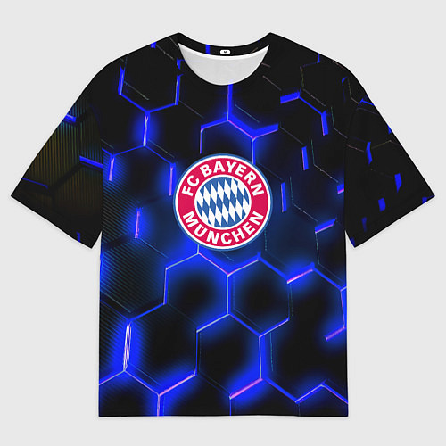 Мужская футболка оверсайз FC Bayern Mnchen соты / 3D-принт – фото 1