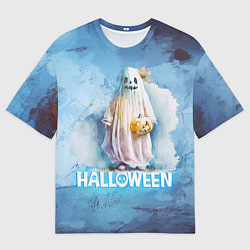 Мужская футболка оверсайз Приведение на halloween
