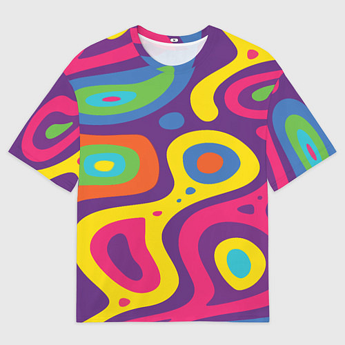 Мужская футболка оверсайз Abstract tac / 3D-принт – фото 1