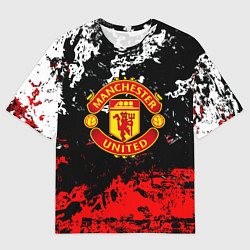 Мужская футболка оверсайз Манчестер Юнайтед краски