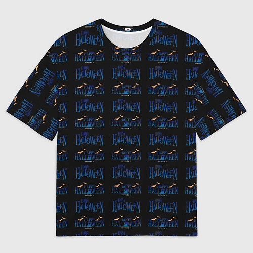 Мужская футболка оверсайз Happy halloween pattern / 3D-принт – фото 1