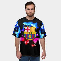 Футболка оверсайз мужская Барселона неоновые бабочки, цвет: 3D-принт — фото 2