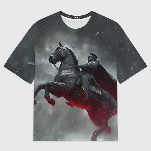 Мужская футболка оверсайз Всадник в плаще на коне / 3D-принт – фото 1