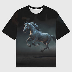 Мужская футболка оверсайз Конь бегун