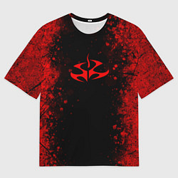 Мужская футболка оверсайз Эмблема hitman на черном фоне