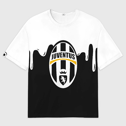 Мужская футболка оверсайз Juventus капли красок / 3D-принт – фото 1