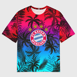 Мужская футболка оверсайз Бавария Мюнхен неон тропики