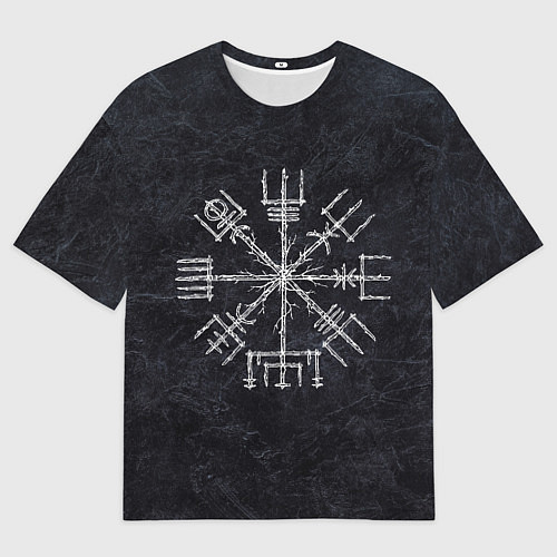 Мужская футболка оверсайз Мистический компас рун вегвизир / 3D-принт – фото 1