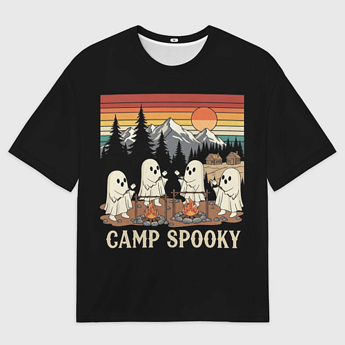 Мужская футболка оверсайз Приведения на кемпинге / 3D-принт – фото 1