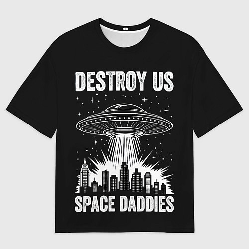 Мужская футболка оверсайз Нападение нло / 3D-принт – фото 1