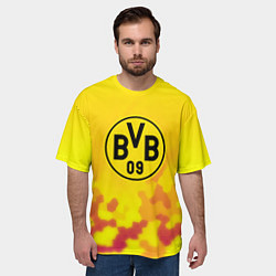 Футболка оверсайз мужская Borussia камуфляж желтый текстура, цвет: 3D-принт — фото 2