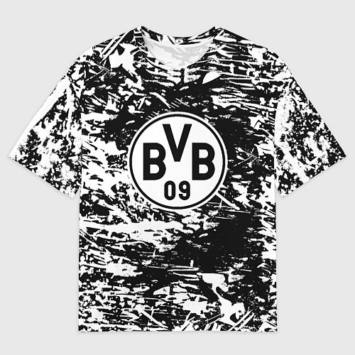 Мужская футболка оверсайз Боруссиа белые краски / 3D-принт – фото 1