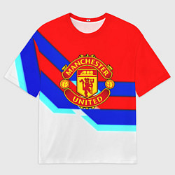 Мужская футболка оверсайз Манчестер Юнайтед полосы геометрия