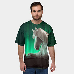 Футболка оверсайз мужская Хакер лошадь, цвет: 3D-принт — фото 2