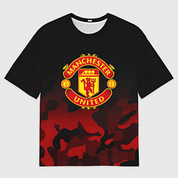Мужская футболка оверсайз Манчестер Юнайтед камуфляж текстура