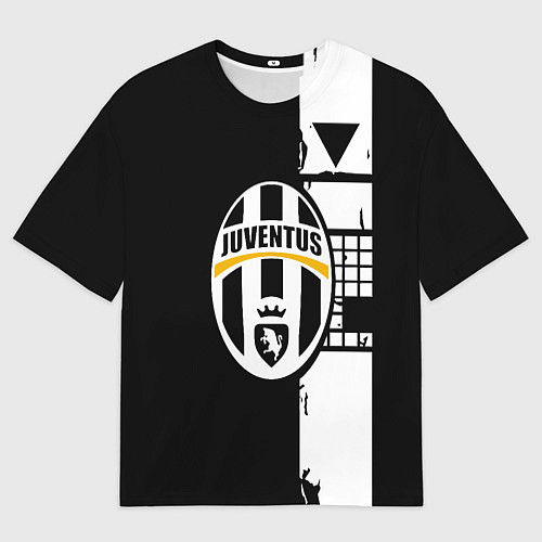 Мужская футболка оверсайз Ювентус геометрия белая / 3D-принт – фото 1