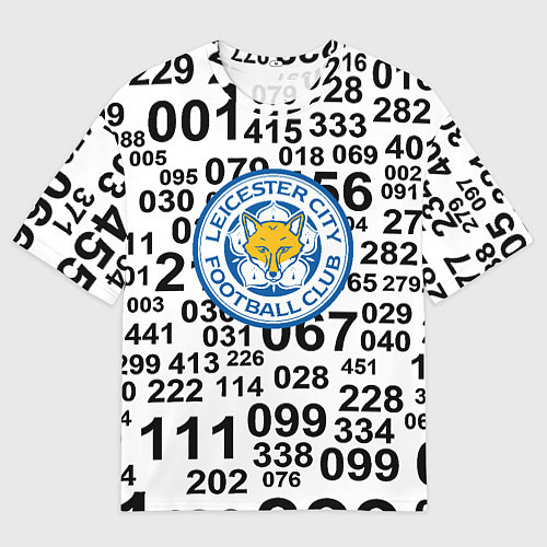 Мужская футболка оверсайз Лестер сити цифры символы / 3D-принт – фото 1