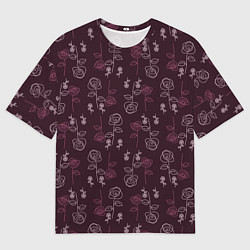 Футболка оверсайз мужская Simple roses, цвет: 3D-принт