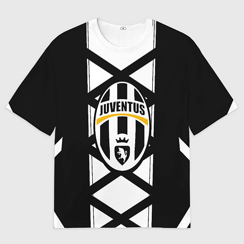 Мужская футболка оверсайз Ювентус геометрия полосы линии / 3D-принт – фото 1