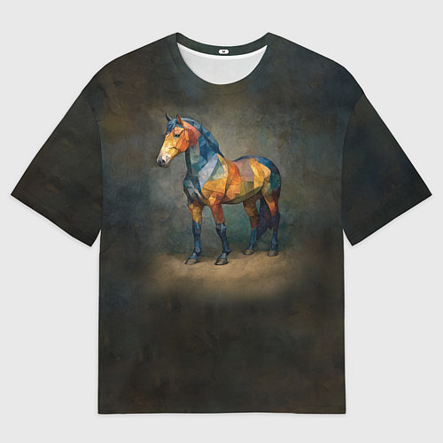 Мужская футболка оверсайз Конь Ренессанс / 3D-принт – фото 1