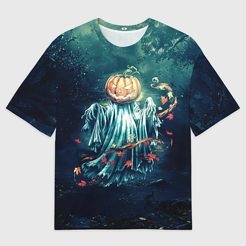 Мужская футболка оверсайз Тыква призрак / 3D-принт – фото 1