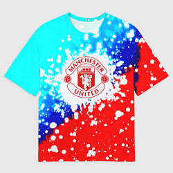 Мужская футболка оверсайз Манчестер Юнайтед неон