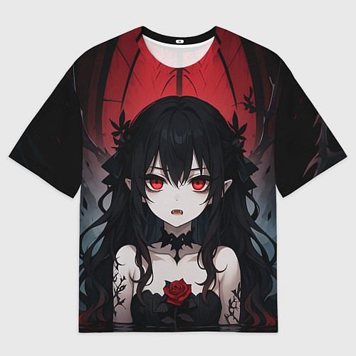 Мужская футболка оверсайз Девушка в стиле аниме в воде / 3D-принт – фото 1