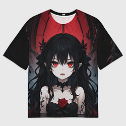 Мужская футболка оверсайз Девушка в стиле аниме в воде