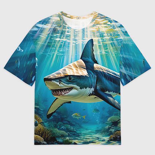 Мужская футболка оверсайз Хищник кораллового рифа / 3D-принт – фото 1
