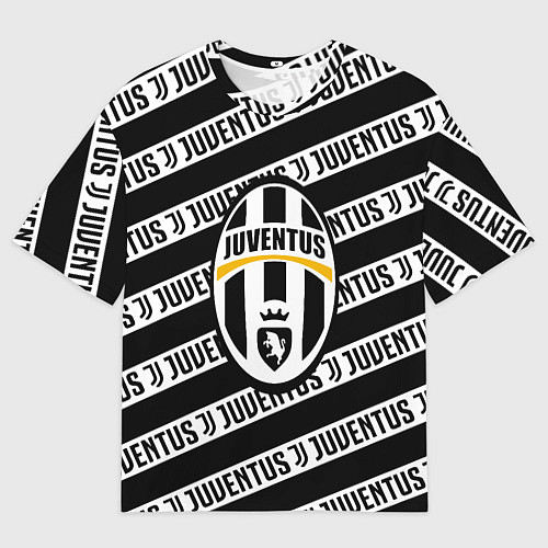 Мужская футболка оверсайз Ювентус полосы линии спорт / 3D-принт – фото 1