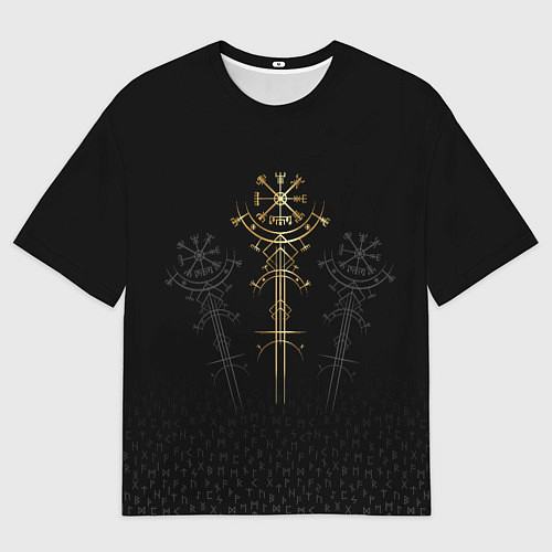Мужская футболка оверсайз Древний компас на удачу вегвизир / 3D-принт – фото 1