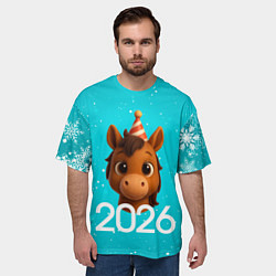 Футболка оверсайз мужская Голова лошадки, цвет: 3D-принт — фото 2