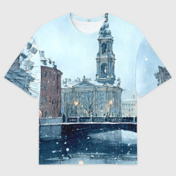 Футболка оверсайз мужская Зимний Питер, цвет: 3D-принт