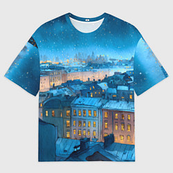 Мужская футболка оверсайз Крыши зимнего Питера