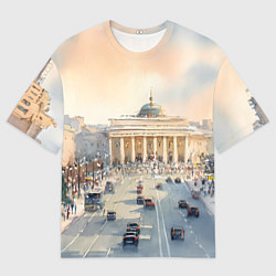 Футболка оверсайз мужская Питер - снежный день, цвет: 3D-принт