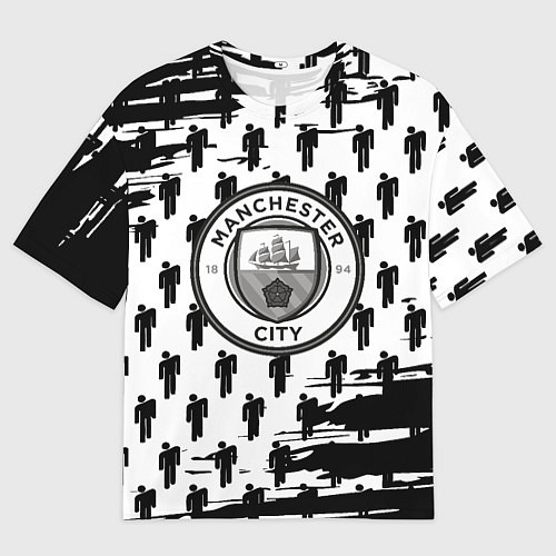Мужская футболка оверсайз Манчестер сити краски люди / 3D-принт – фото 1