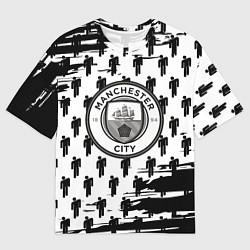 Мужская футболка оверсайз Манчестер сити краски люди