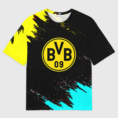 Мужская футболка оверсайз Borussia краски штрихи / 3D-принт – фото 1