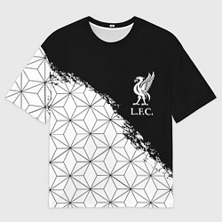 Мужская футболка оверсайз Liverpool краски текстура геометрия