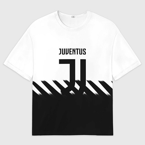 Мужская футболка оверсайз Ювентус полосы геометрия линии / 3D-принт – фото 1