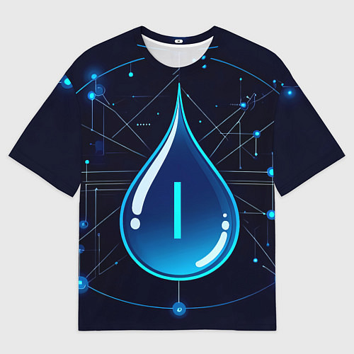 Мужская футболка оверсайз Киберкапля группа крови I / 3D-принт – фото 1