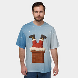 Футболка оверсайз мужская Санта торчит из трубы, цвет: 3D-принт — фото 2
