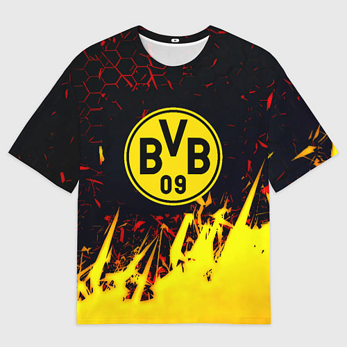 Мужская футболка оверсайз Borussia краски соты / 3D-принт – фото 1