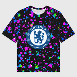 Мужская футболка оверсайз Челси неоновые краски
