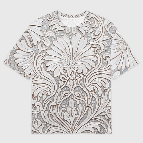 Мужская футболка оверсайз Вензельные цветы / 3D-принт – фото 1