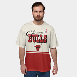Футболка оверсайз мужская NBA Chicago Bulls vintage, цвет: 3D-принт — фото 2
