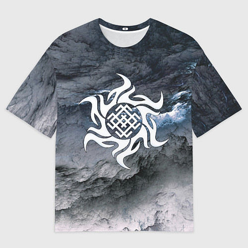 Мужская футболка оверсайз Славянский символ оберег белобог / 3D-принт – фото 1