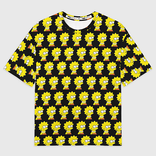 Мужская футболка оверсайз Лиза Симпсон: узор / 3D-принт – фото 1