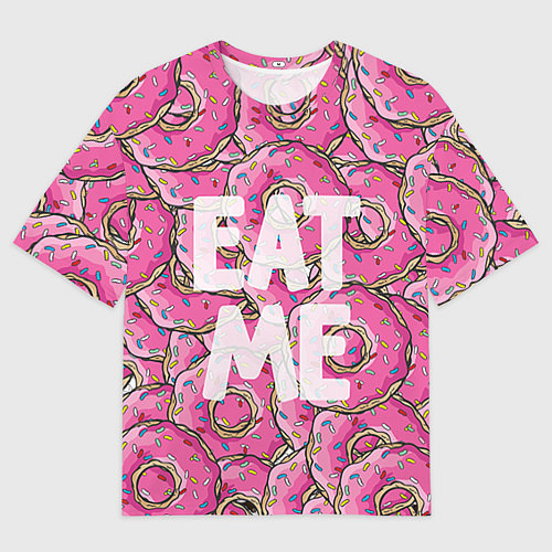 Мужская футболка оверсайз Eat me, Homer / 3D-принт – фото 1