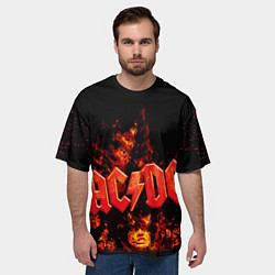 Футболка оверсайз мужская AC/DC Flame, цвет: 3D-принт — фото 2